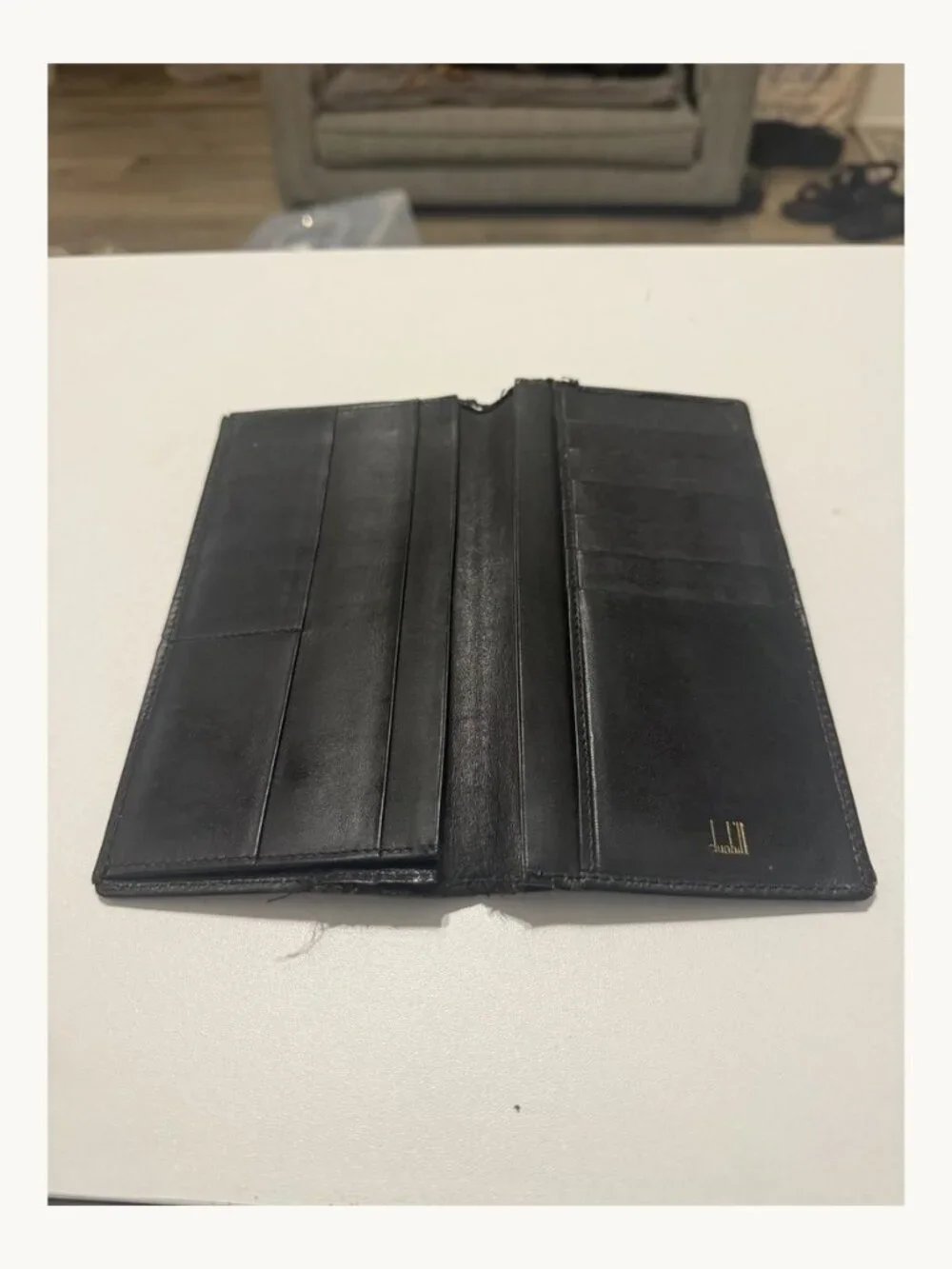 Dunhill Black Leather Long Bifold Wallet